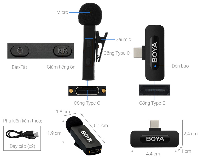 Micro không dây BOYA BY-V20 V2.0