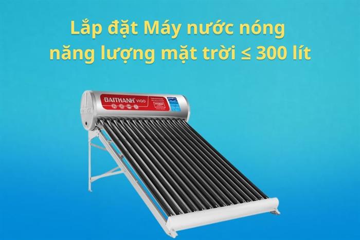 Lắp đặt Máy nước nóng năng lượng mặt trời ≤300 lít Màu Đỏ