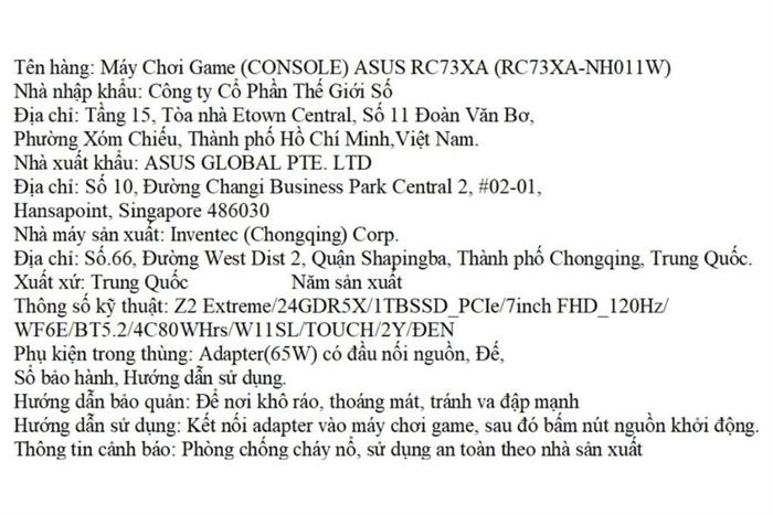 Máy chơi game cầm tay Asus ROG Xbox Ally X AI Z2 Extreme/24GB/1TB/120Hz/Win11 (RC73XA-NH011W) Màu Đen
