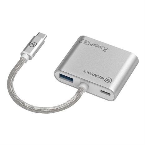 Hub chuyển đổi Type C 4 in 1 MicroPack Power Hub Mini 2 MDC 4V Màu Bạc
