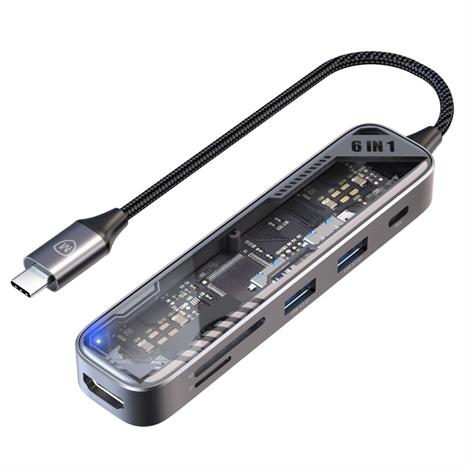 Hub chuyển đổi Type C 6 in 1 MicroPack Expand 6 MDC N6T Màu Xám