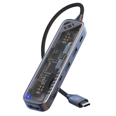Hub chuyển đổi Type C 6 in 1 MicroPack Expand 6 MDC N6T Màu Xám