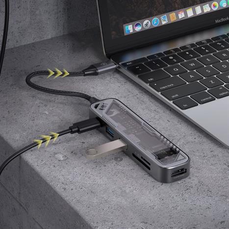Hub chuyển đổi Type C 6 in 1 MicroPack Expand 6 MDC N6T Màu Xám