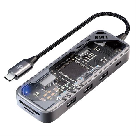 Hub chuyển đổi Type C 8 in 1 MicroPack Expand 8 MDC N8T Màu Xám