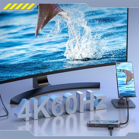 Hub chuyển đổi Type C 8 in 1 MicroPack Expand 8 MDC N8T Màu Xám