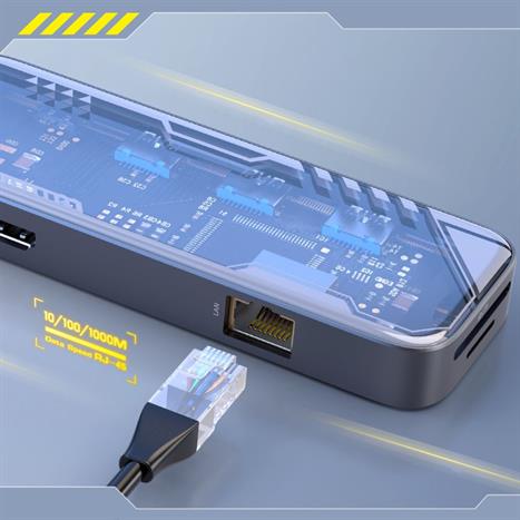 Hub chuyển đổi Type C 8 in 1 MicroPack Expand 8 MDC N8T Màu Xám