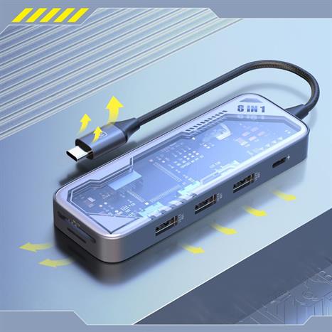 Hub chuyển đổi Type C 8 in 1 MicroPack Expand 8 MDC N8T Màu Xám