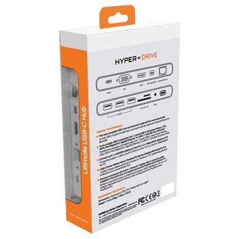 Hub chuyển đổi Type-C 11 in 1 Hyperdrive GN30-GREY Màu Xám