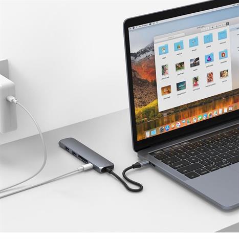 Hub chuyển đổi Type-C 6 in 1 Hyperdrive HD22E-SILVER Màu Bạc