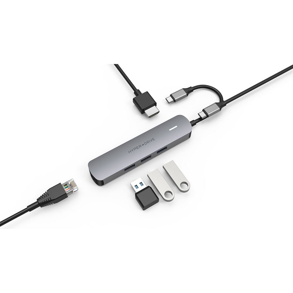 Hub chuyển đổi Type-C 6 trong 1 HyperDrive HD233B-SILVER - Thiết kế