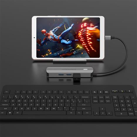 Hub chuyển đổi Type-C 6 in 1 Hyperdrive HD233B-SILVER Màu Bạc