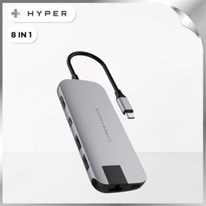 Hub chuyển đổi Type-C 8 in 1 Hyperdrive HD247B-SILVER