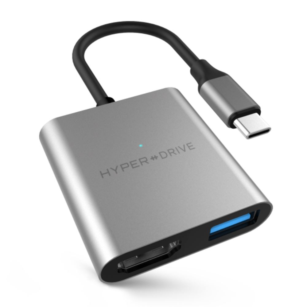 Hub chuyển đổi Type-C 3 in 1 Hyperdrive HD259A-GREY - Thiết kế