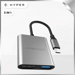 Hub chuyển đổi Type-C 3 in 1 Hyperdrive HD259A-GREY