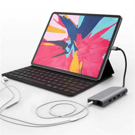 Hub chuyển đổi Type-C 9 in 1 Hyperdrive HD30F-GREY Màu Xám