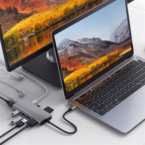 Hub chuyển đổi Type-C 9 in 1 Hyperdrive HD30F-GREY Màu Xám