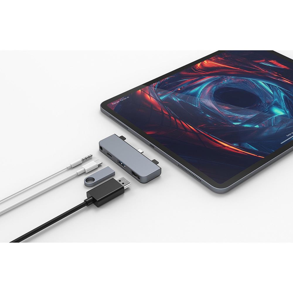 Hub chuyển đổi Type-C 4 in 1 Hyperdrive HD319E-GRAY Màu Xám