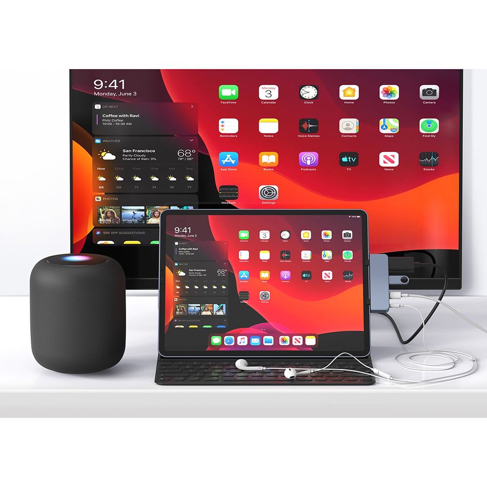 Hub chuyển đổi Type-C 4 in 1 Hyperdrive HD319E-GRAY Màu Xám