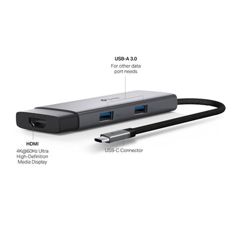 Hub chuyển đổi Type C 5 in 1 TP-Link UH5020C Màu Đen