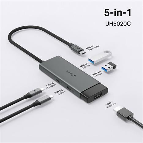 Hub chuyển đổi Type C 5 in 1 TP-Link UH5020C Màu Đen