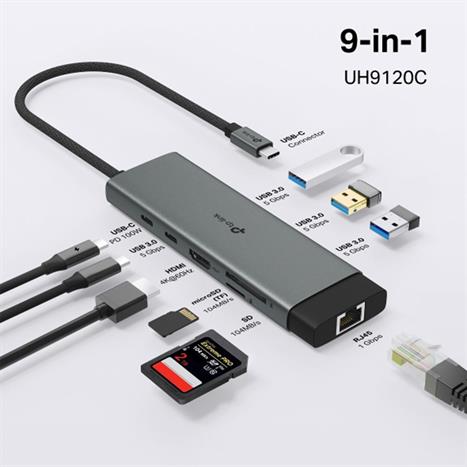 Hub chuyển đổi Type C 9 in 1 TP-Link UH9120C Màu Đen
