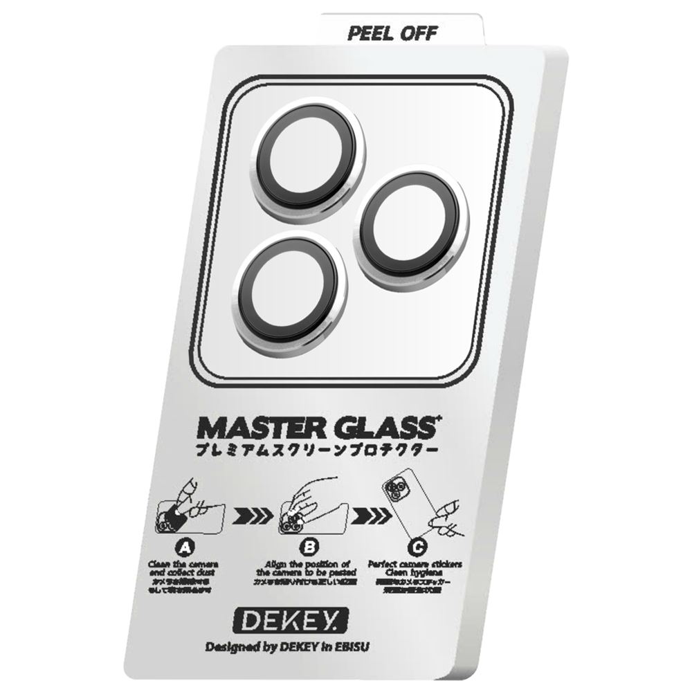 Miếng dán camera iPhone 15 Pro/Pro Max DEKEY 3D Camera Lens - Bạc Màu Bạc