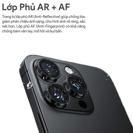 Miếng dán camera iPhone 15 Pro/Pro Max DEKEY 3D Camera Lens - Đen Màu Đen