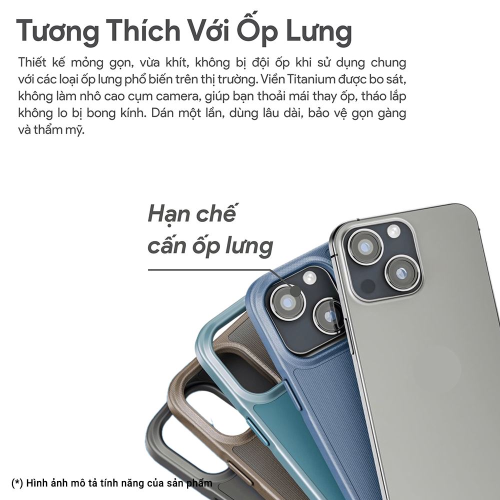 Miếng dán camera iPhone 16 Pro/Pro Max DEKEY 3D Camera Lens - Đen Màu Đen