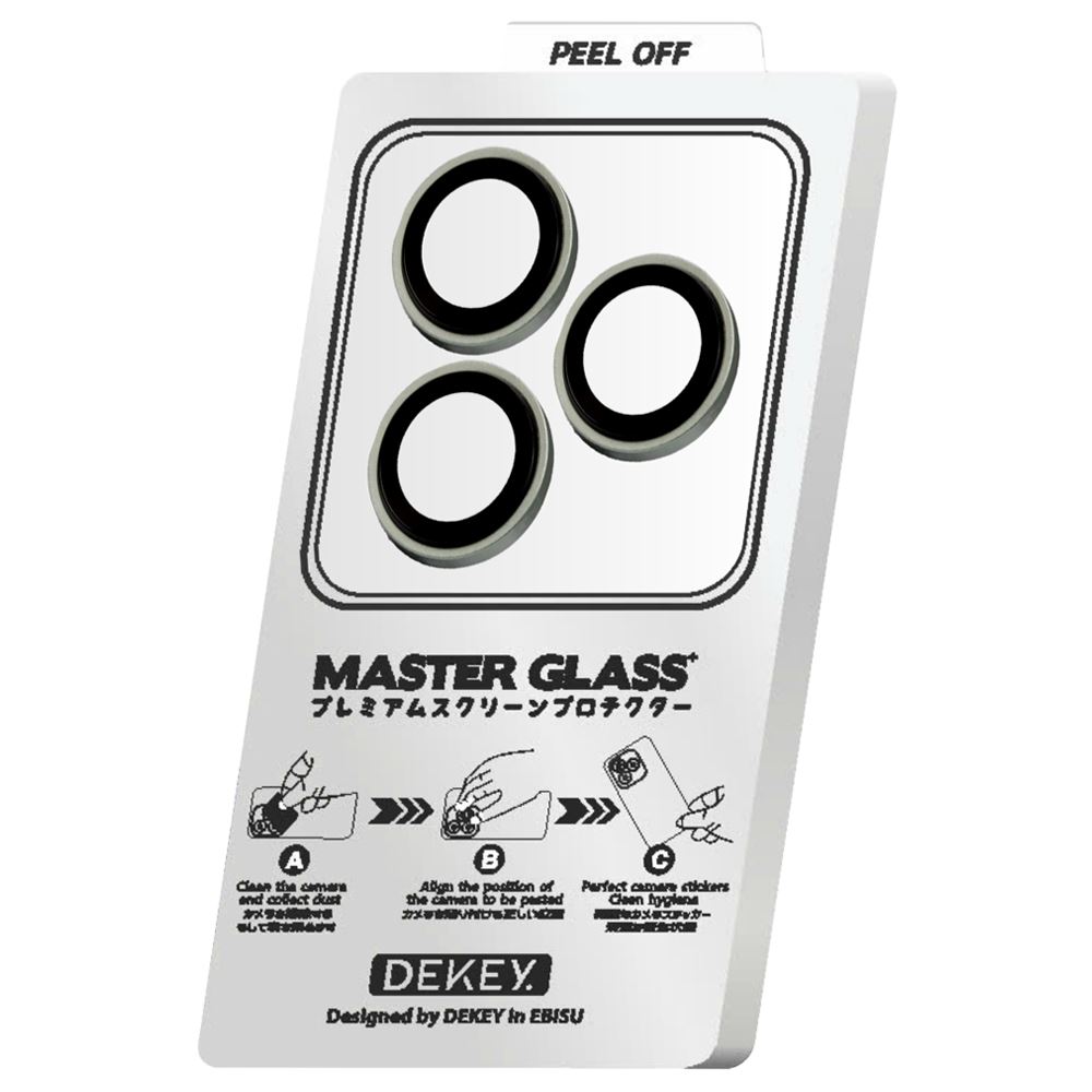 Miếng dán camera iPhone 16 Pro/Pro Max DEKEY 3D Camera Lens - Titanium Màu Bạc Inox
