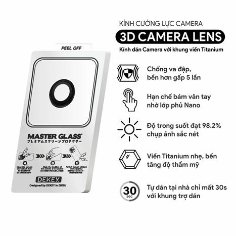 Miếng dán camera iPhone Air DEKEY 3D Camera Lens- Đen Màu Đen