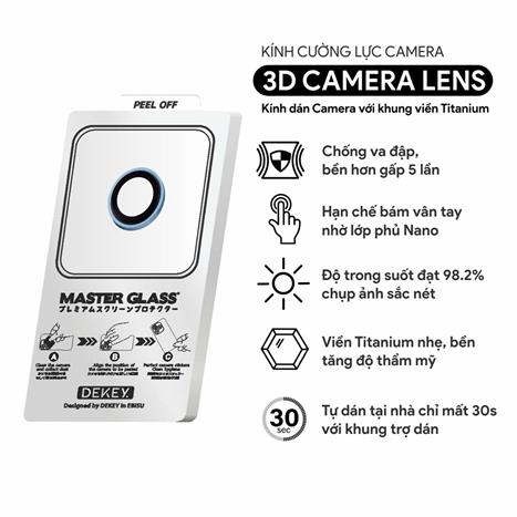 Miếng dán camera iPhone Air DEKEY 3D Camera Lens- Xanh dương Màu Xanh Dương