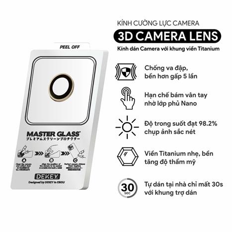 Miếng dán camera iPhone Air DEKEY 3D Camera Lens- Vàng Màu Vàng