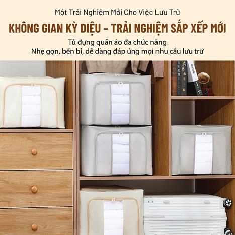Hộp nhựa đựng đồ đa năng Tanaka SB01100BE 100 lít Màu Màu be