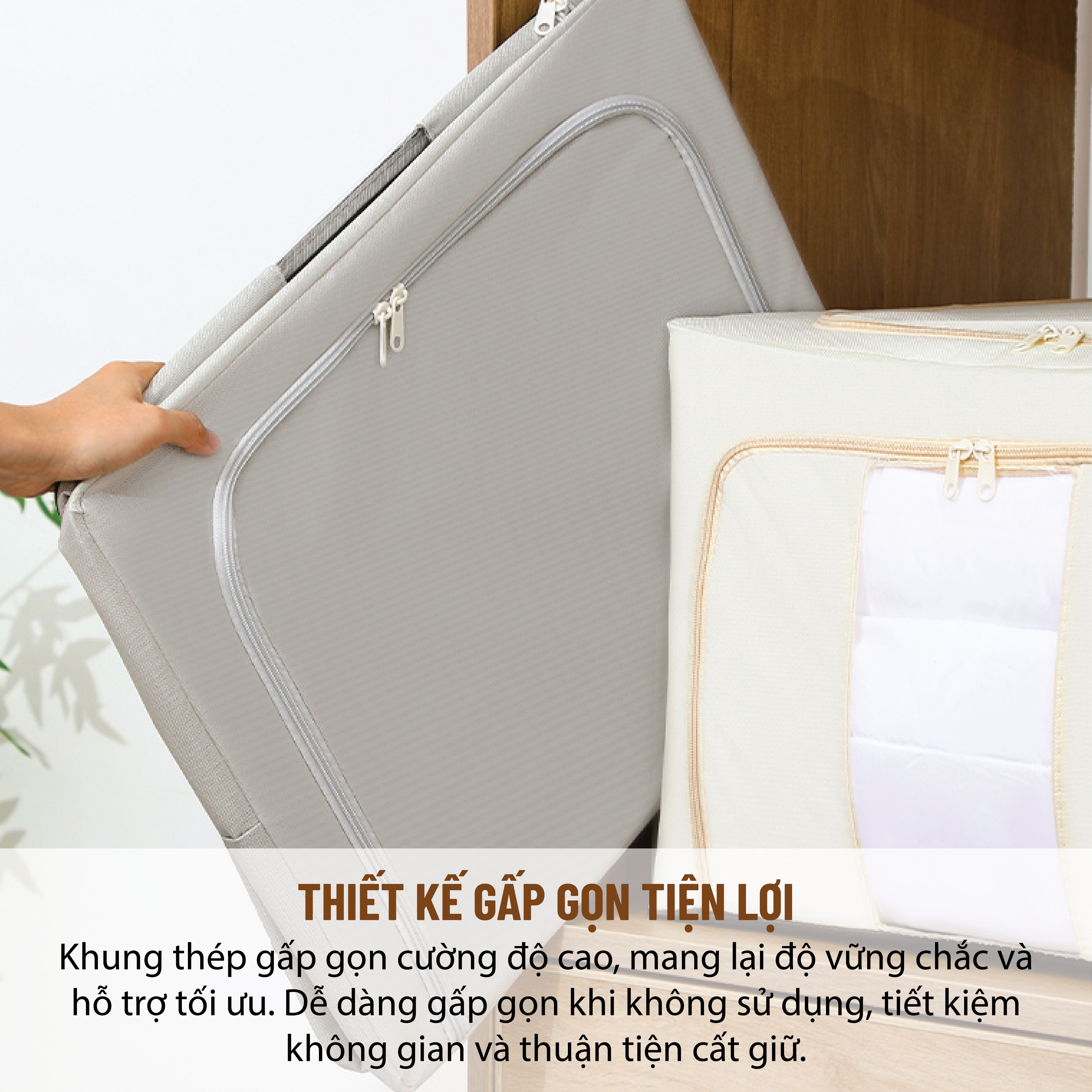 Hộp nhựa đựng đồ đa năng Tanaka SB01100BE 100 lít Màu Màu be