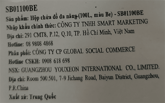 Hộp nhựa đựng đồ đa năng Tanaka SB01100BE 100 lít Màu Màu be