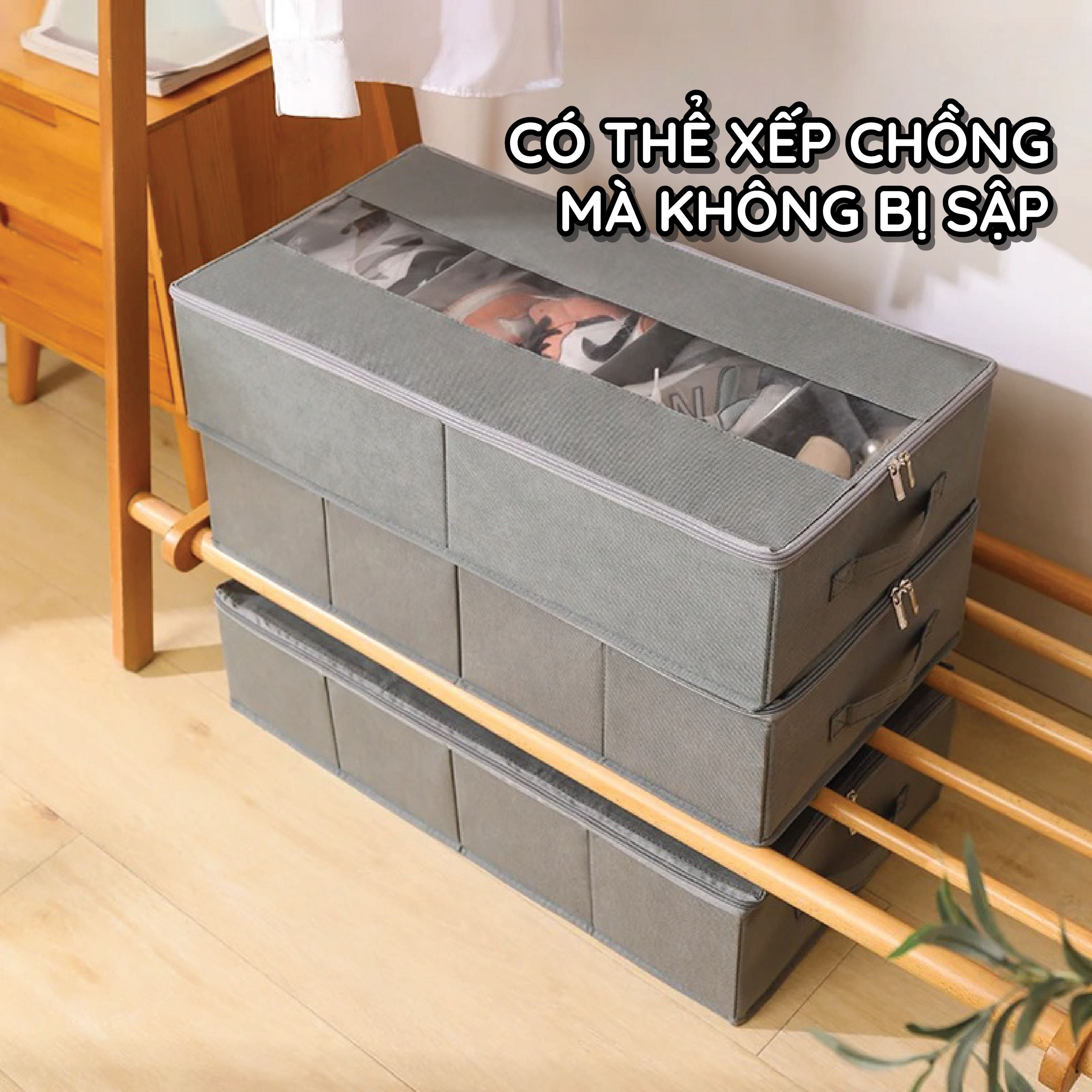 Hộp nhựa đựng đồ đa năng Tanaka SB07BE 30 lít Màu Màu be