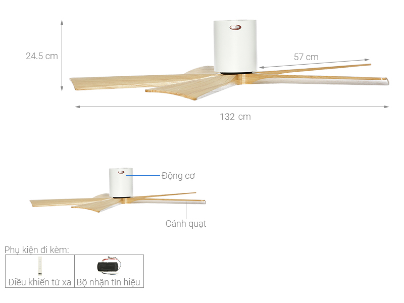 Quạt trần Mr.Vu 5 cánh Candy (WH-MP) 43W