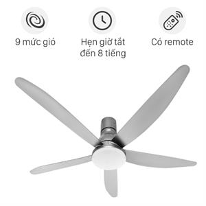 Quạt trần KDK 5 cánh Quạt trần KDK 5 cánh DC inverter U60FW(SIL) 37W 59W