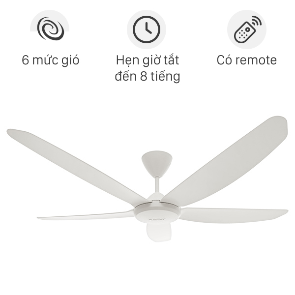 Quạt trần Sunhouse Apex 5 cánh APF7668W 60W