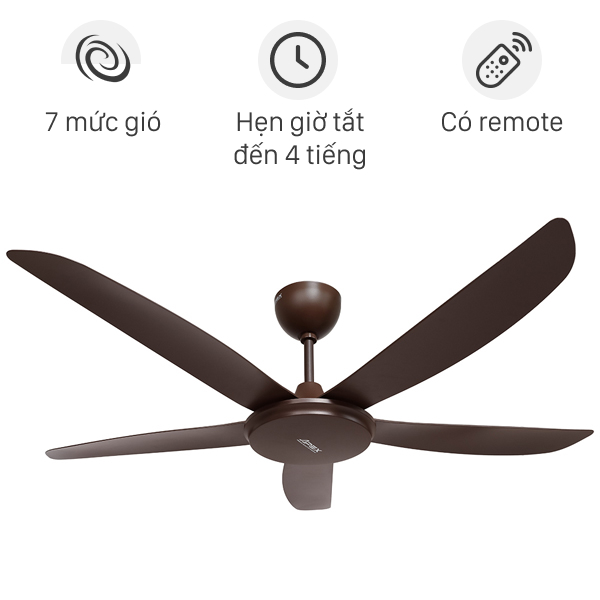 Quạt trần Sunhouse Apex 5 cánh APF7665B 50W