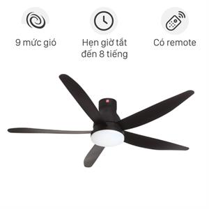 Quạt trần KDK 5 cánh Quạt trần KDK 5 cánh U60FWS(BK) 59W 59W