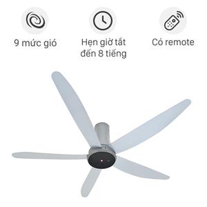 Quạt trần KDK 5 cánh T60DW(GY) 37W