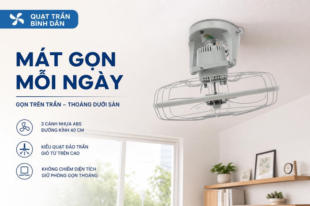 Quạt đảo trần Lifan TĐ-16RC Màu Trắng - Xám