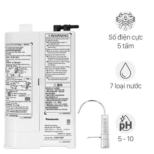 Máy lọc nước điện giải ion kiềm Panasonic TK-AB50 5 tấm điện cực