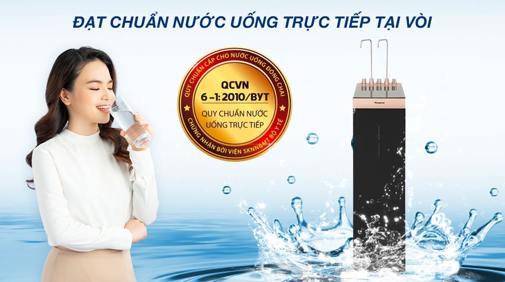 Chứng nhận nước sạch - Máy lọc nước RO nóng nguội lạnh Hydrogen ion kiềm Kangaroo Sumire KGHC12A3 12 lõi Chứng nhận nước sạch - Máy lọc nước RO nóng nguội lạnh Hydrogen ion kiềm Kangaroo Sumire KGHC12A3 12 lõi