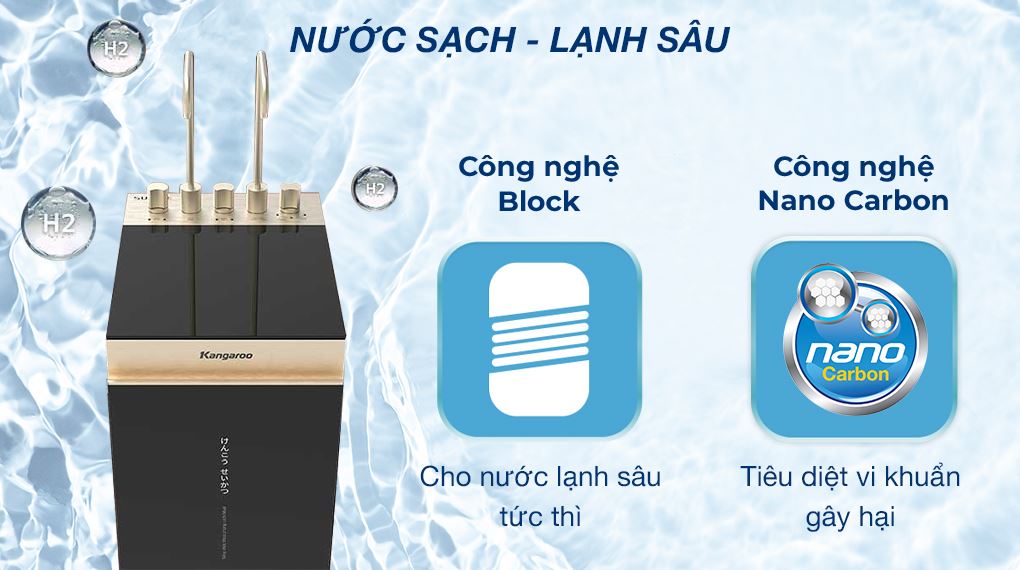 Công nghệ Block & Nano Carbon - Máy lọc nước RO nóng nguội lạnh Hydrogen ion kiềm Kangaroo Sumire KGHC12A3 12 lõi Công nghệ Block & Nano Carbon - Máy lọc nước RO nóng nguội lạnh Hydrogen ion kiềm Kangaroo Sumire KGHC12A3 12 lõi