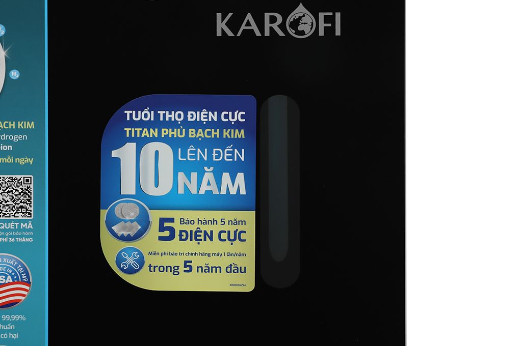 Máy lọc nước RO Hydrogen ion kiềm Karofi KAE-S66 12 lõi Màu Đen