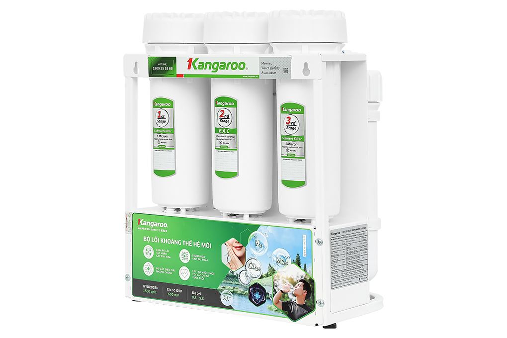 Máy lọc nước RO Hydrogen Kangaroo KGHP12K 12 lõi Màu Trắng