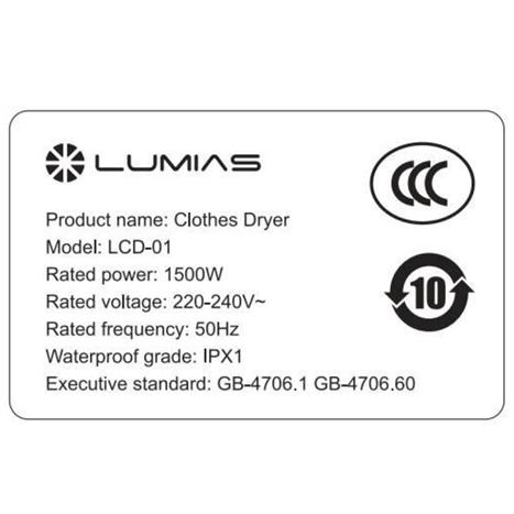 Tủ sấy quần áo Lumias 8 kg LCD-01 - Xanh Màu Xanh