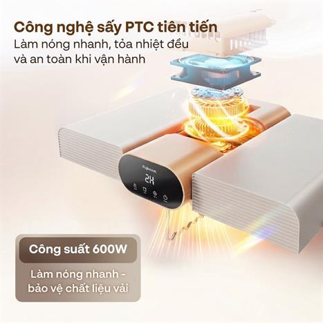 Tủ sấy quần áo FUJIHOME 15 kg FCD16 Màu Hồng